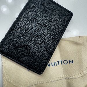Louis Vuitton Black Embossed Monogram Card & Key Holder